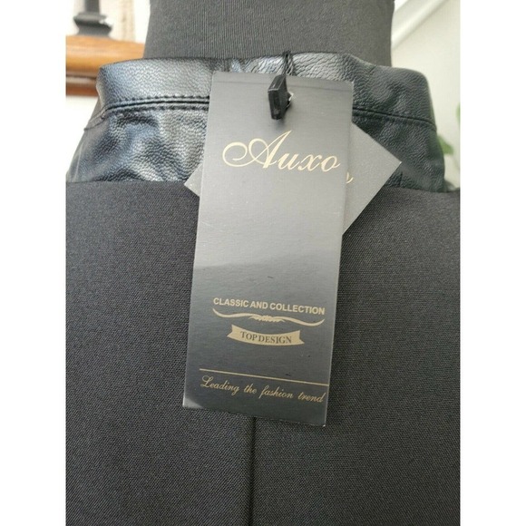 Auxo Collection Women's Black Polyester Blend Long Sleeve Classic Fit Blazer - Picture 8 of 12